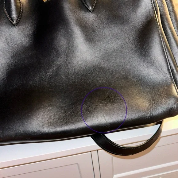 Prada Bibliothèque Leather Tote Black and Red 2-way Shoulder Bag - Picture 13 of 13